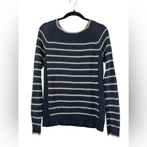 Eddie Bauer Navy Stripe Coastal Preppy Raglan Knit Sweater Size S